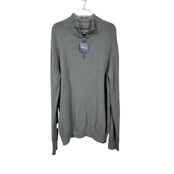 Eddie Bauer New with Tags 1/4 Zip Sweater Men's XL Tall Long Sleeve Pullover - Picture 1 of 7